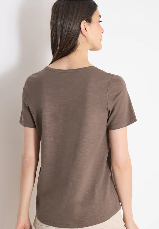 Basic T-Shirt mit Rundhals in Unifarbe
