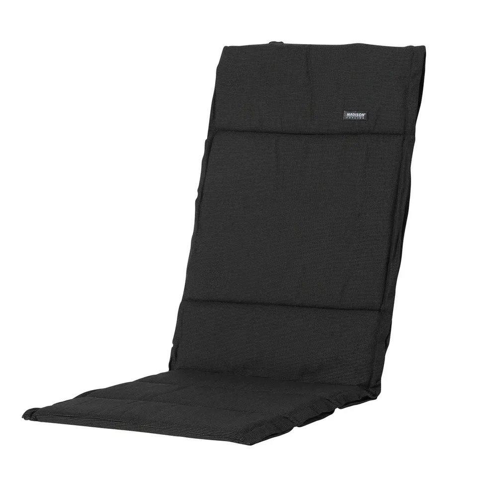 Madison - Tuinkussen Fiber Deluxe Rib black - Ca. 125x50 cm - Set van 4
