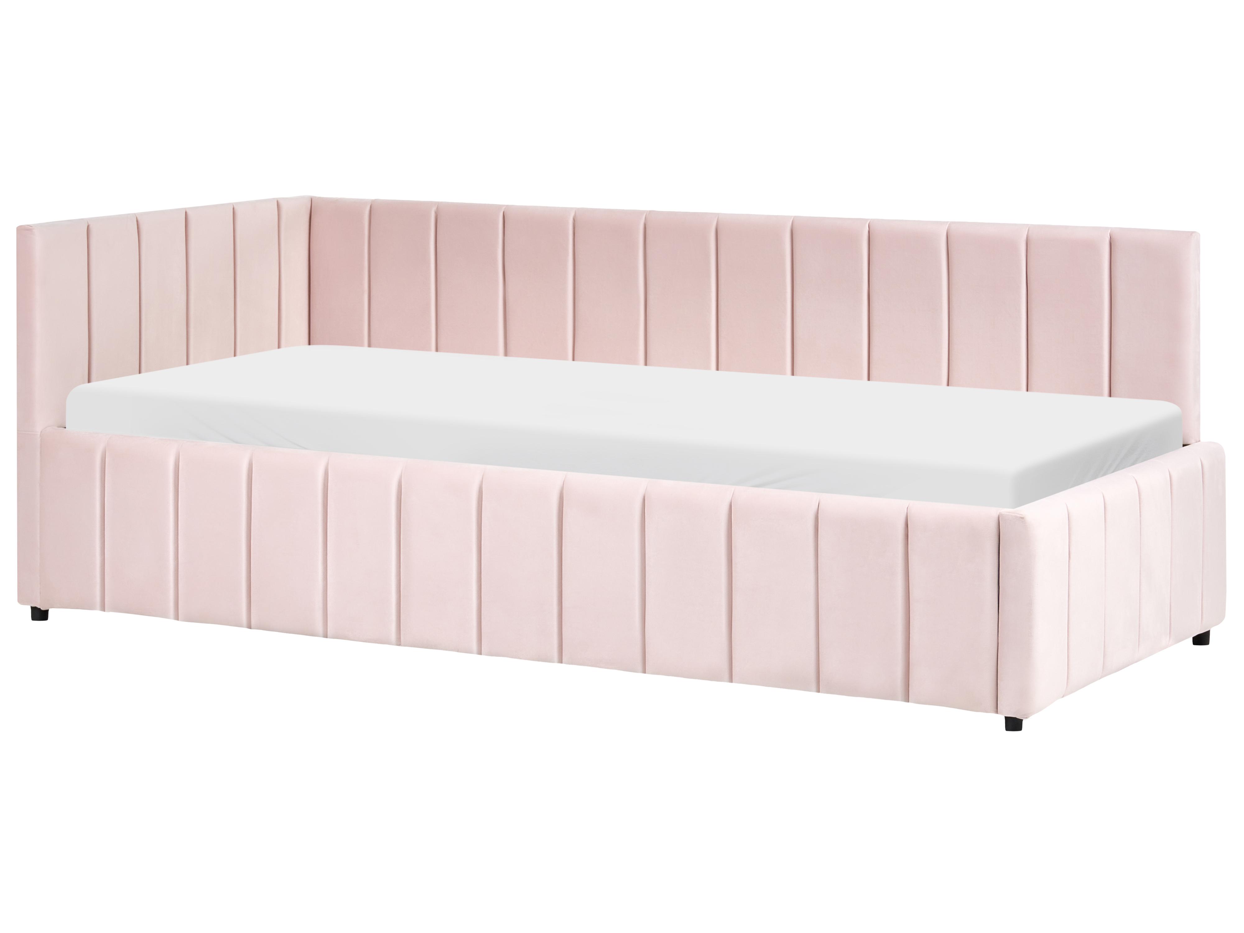 Daybed Velvet LISIEUX 90 x 200 cm (EU Single) Pastel Pink