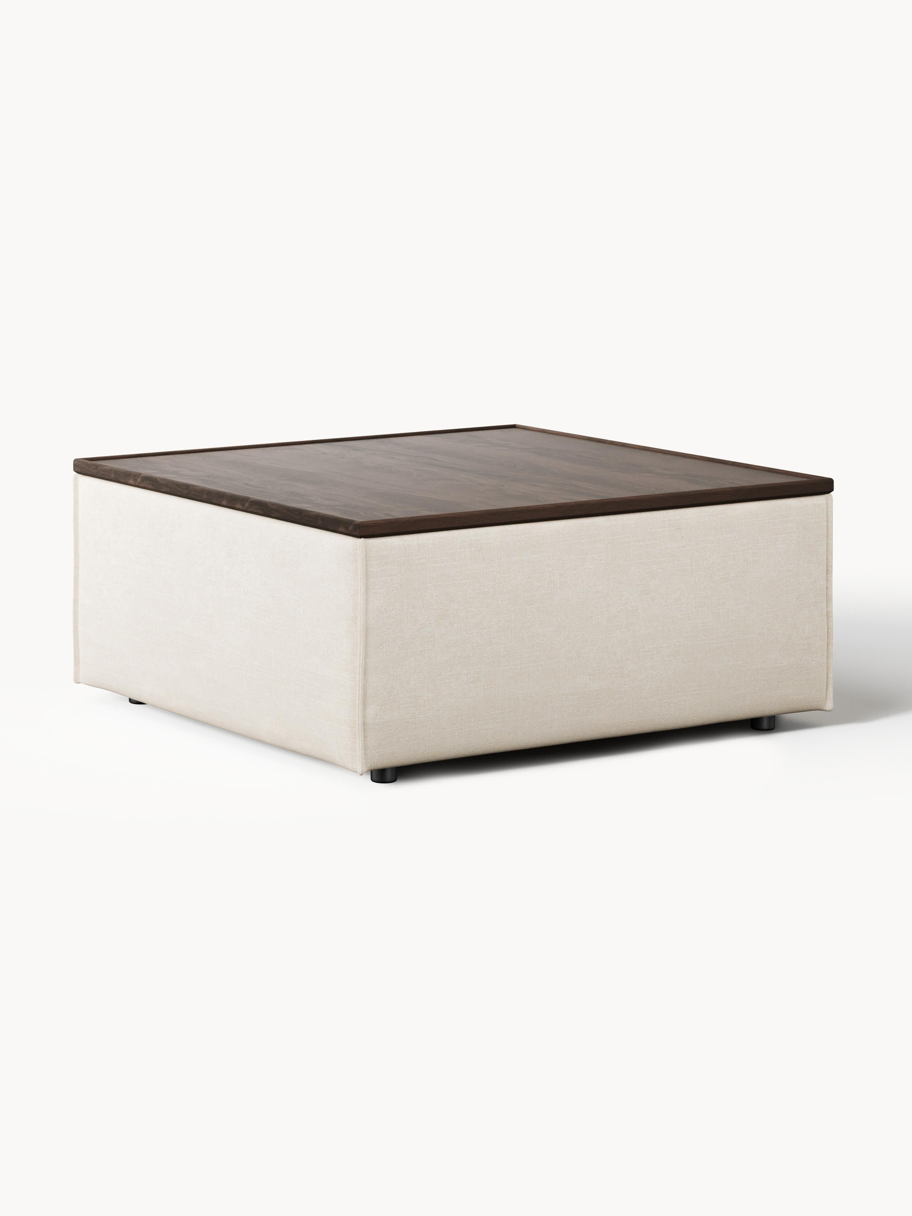 Sofa-Hocker Lennon aus Leinen-Mix mit Stauraum