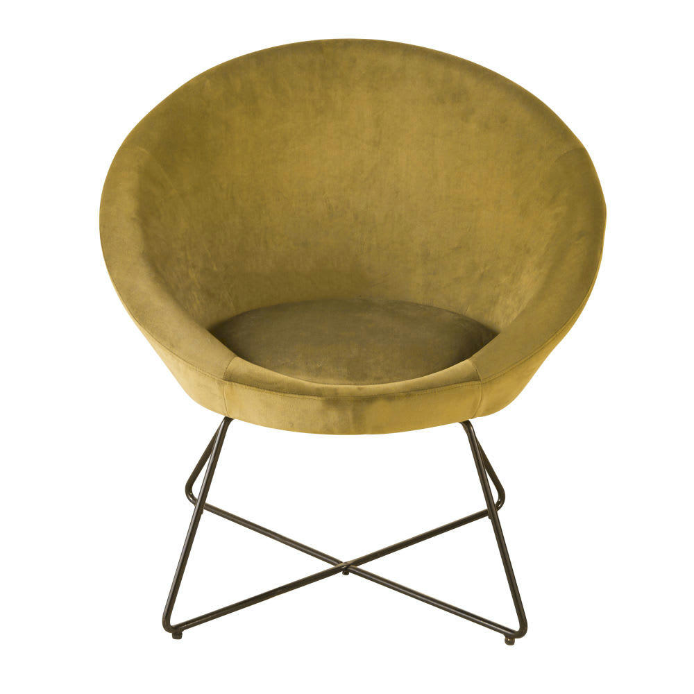 Hipop - Fauteuil en velours ocre