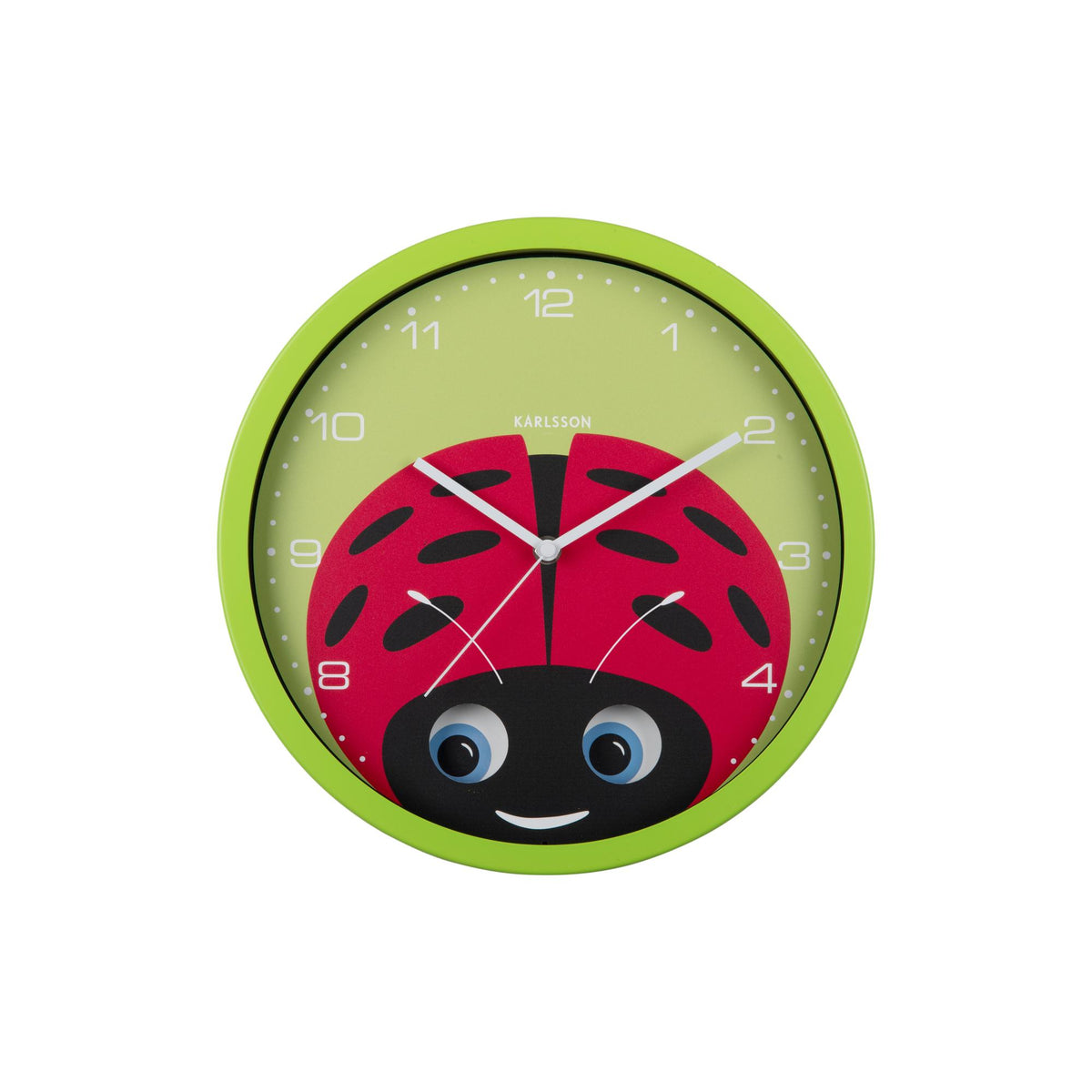 Karlsson wandklok Peekaboo Ladybug - groen - Ø30.8cm