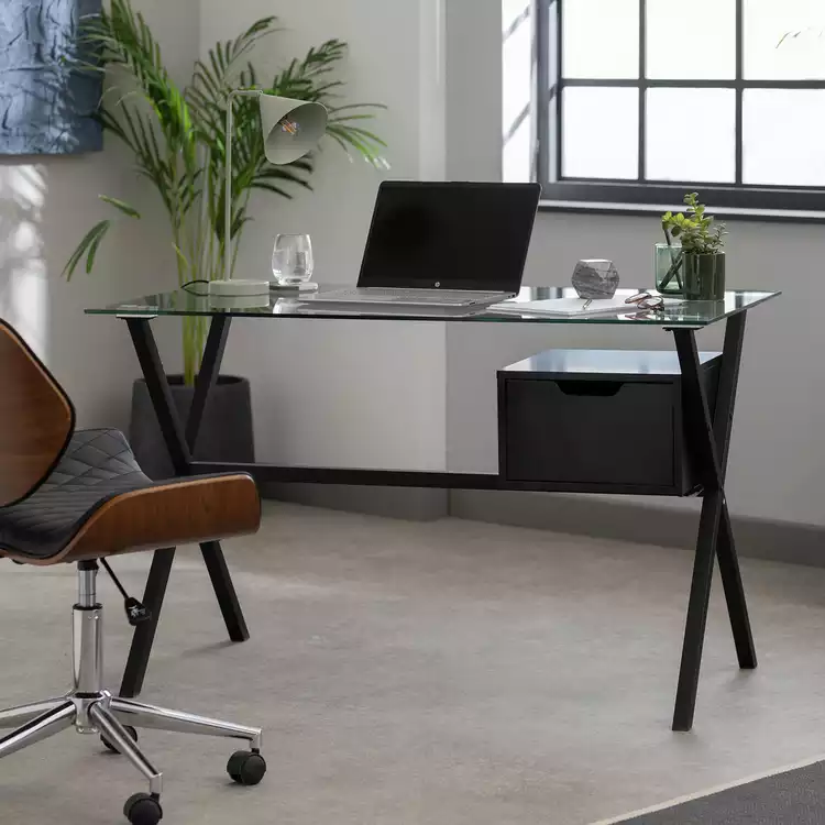 Habitat Dria 1 Drawer Desk - Black