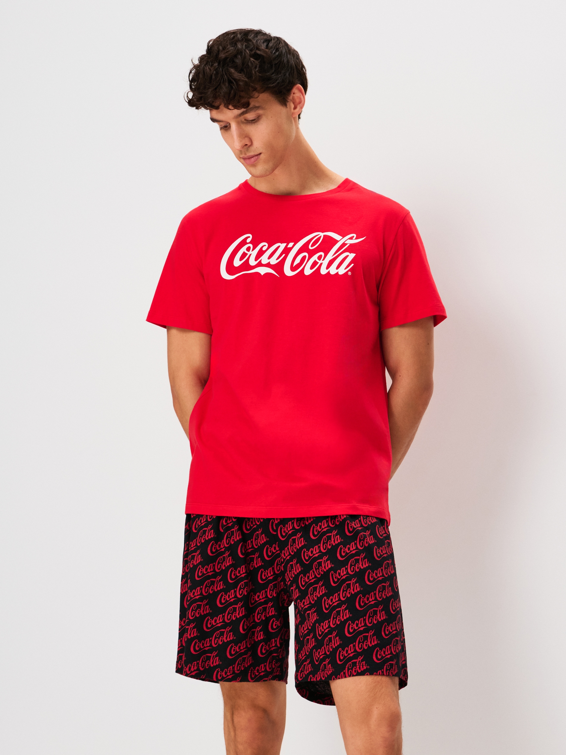 Bawełniana piżama dwuczęściowa Coca-Cola