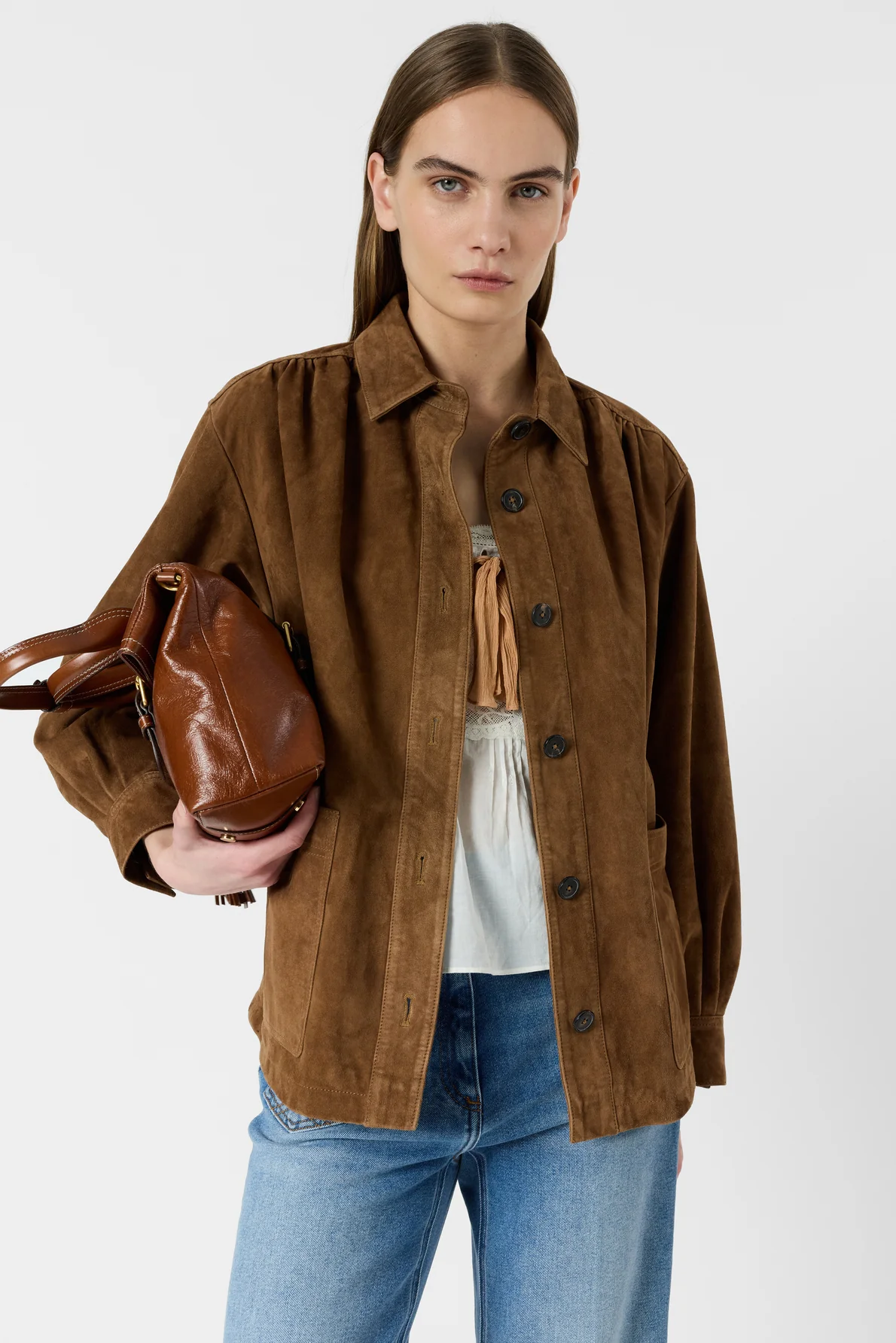 Surchemise en cuir velours - NOMELIE