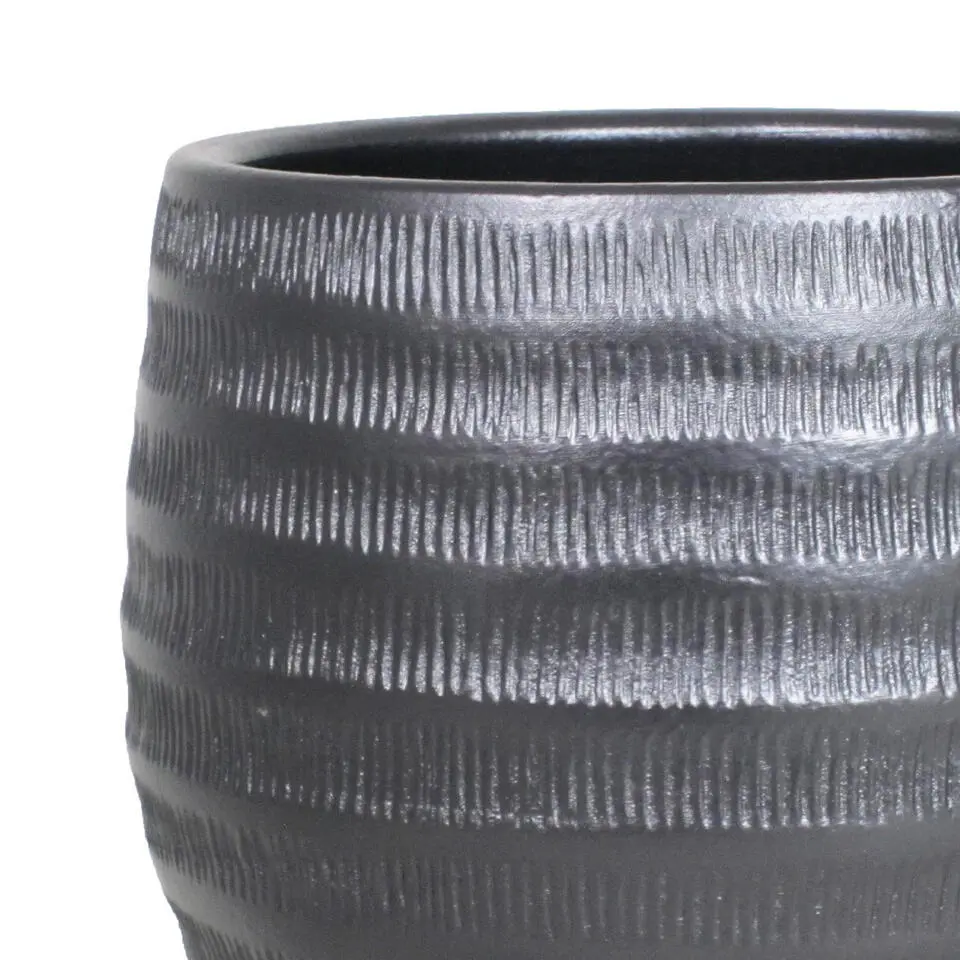 Floran Plantenpot - zwart - mat - keramiek - 34 x 31 cm