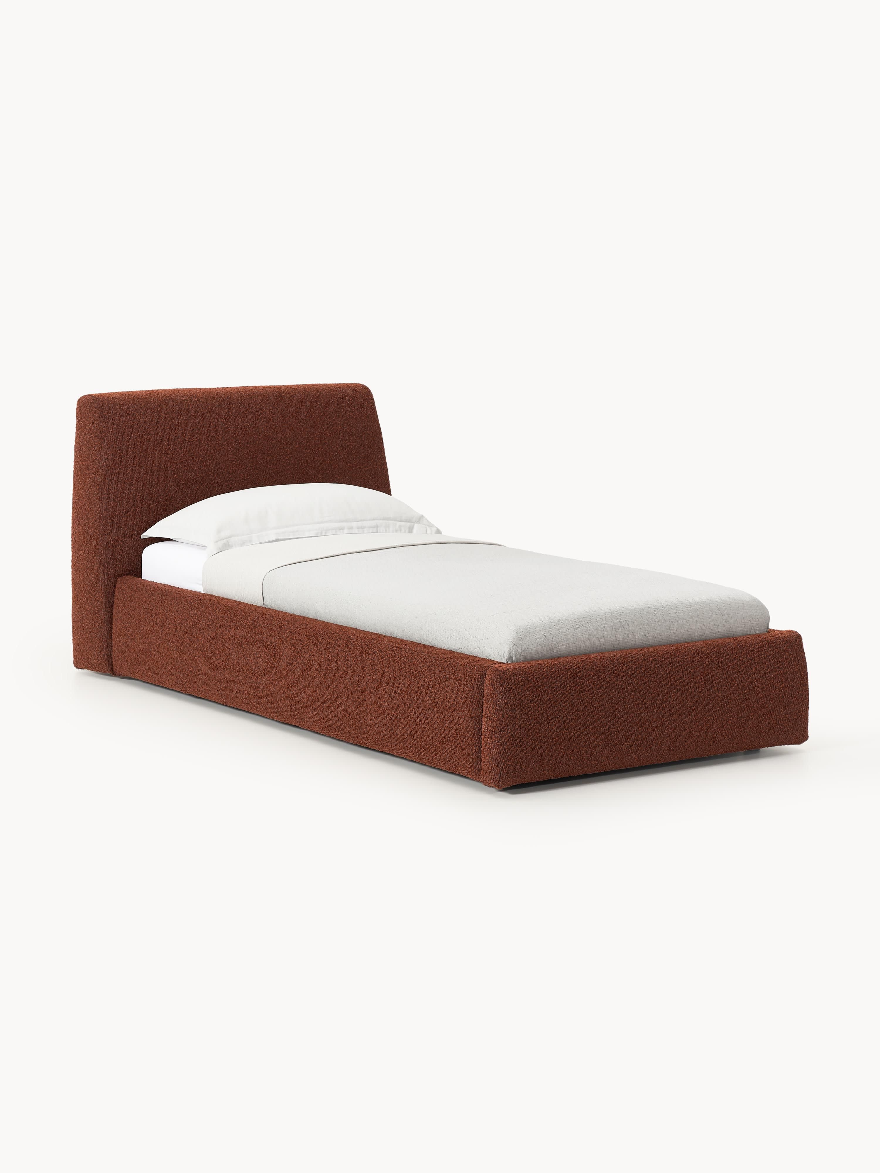 Bouclé-Einzelbett Cloud mit Stauraum