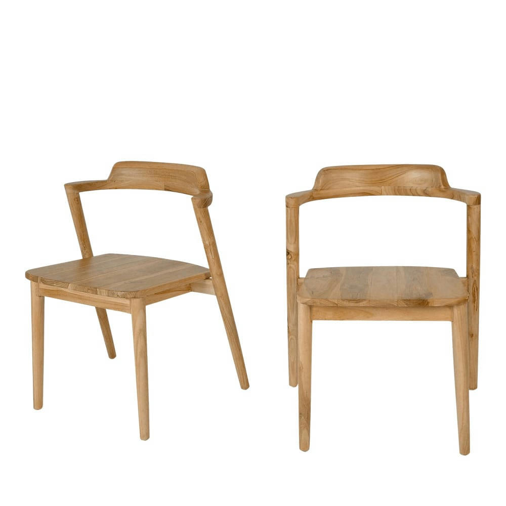 JOKO - Lot de 2 chaises en teck bois