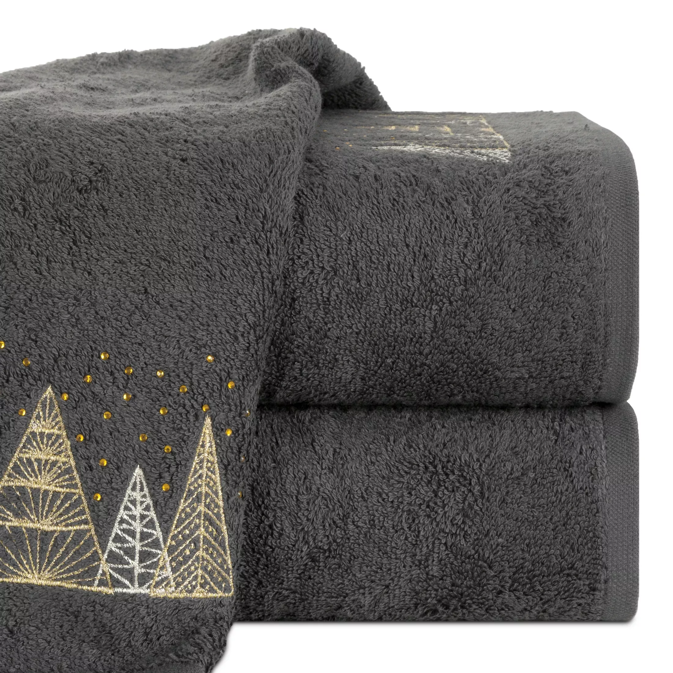Ręcznik kąpielowy świąteczny 50X90 cm bawełniany kolor stalowy 450 g/m2 SANTA