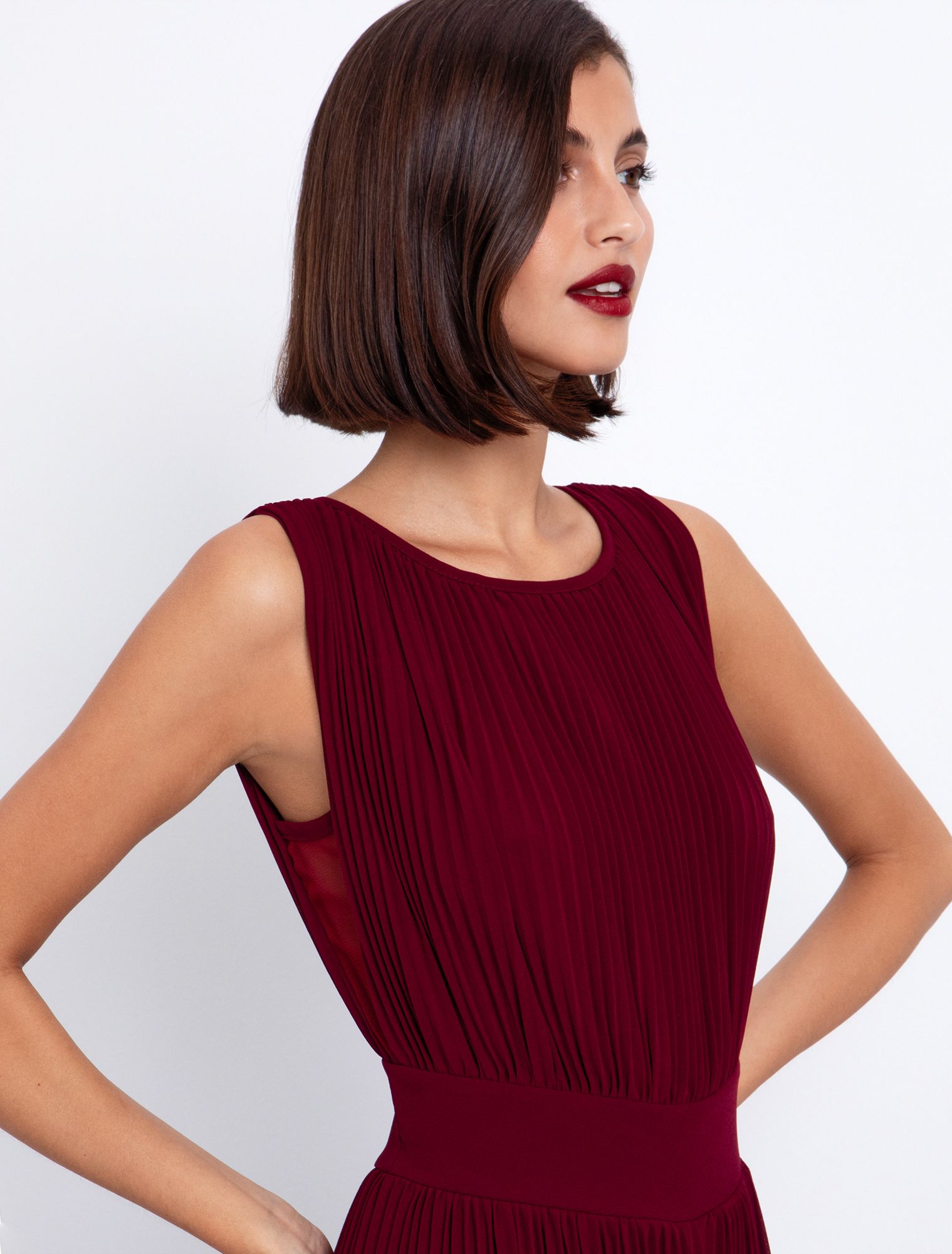 Wide leg ολόσωμη φόρμα πλισέ