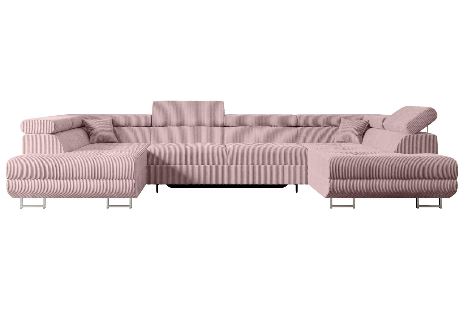 Narożnik z funkcją spania i pojemnikiem GUSA-U 342x202x107 cm Różowy
