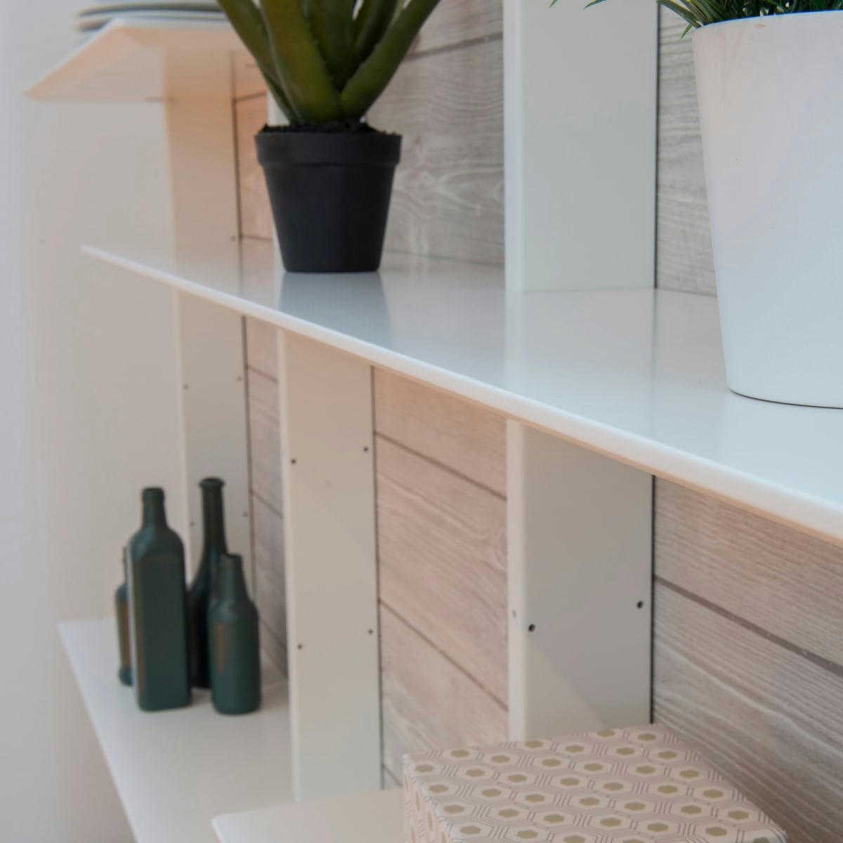 SADIL - Grande étagère moderne en bois 190x224 blanc