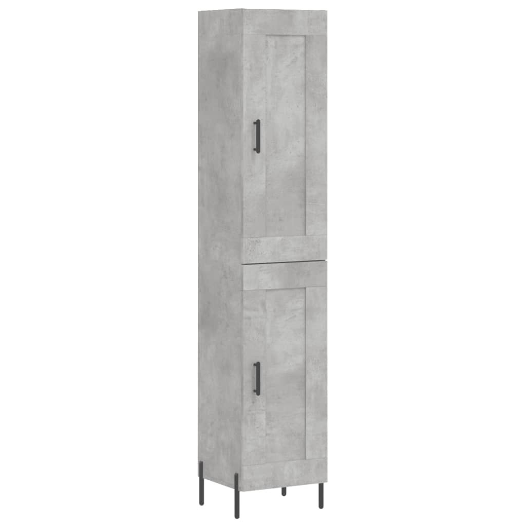 Szafka Szara z Drzwiami 34.5x34x180 cm do Salonu Pokoju Sypialni