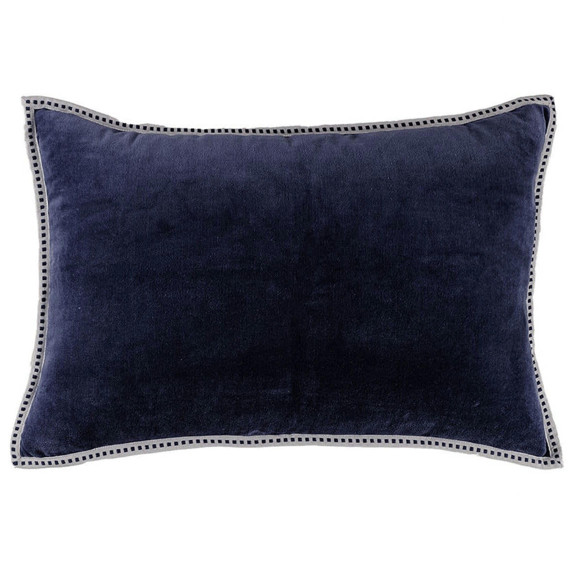 ERIN - Coussin velours de coton  60x40 bleu nuit