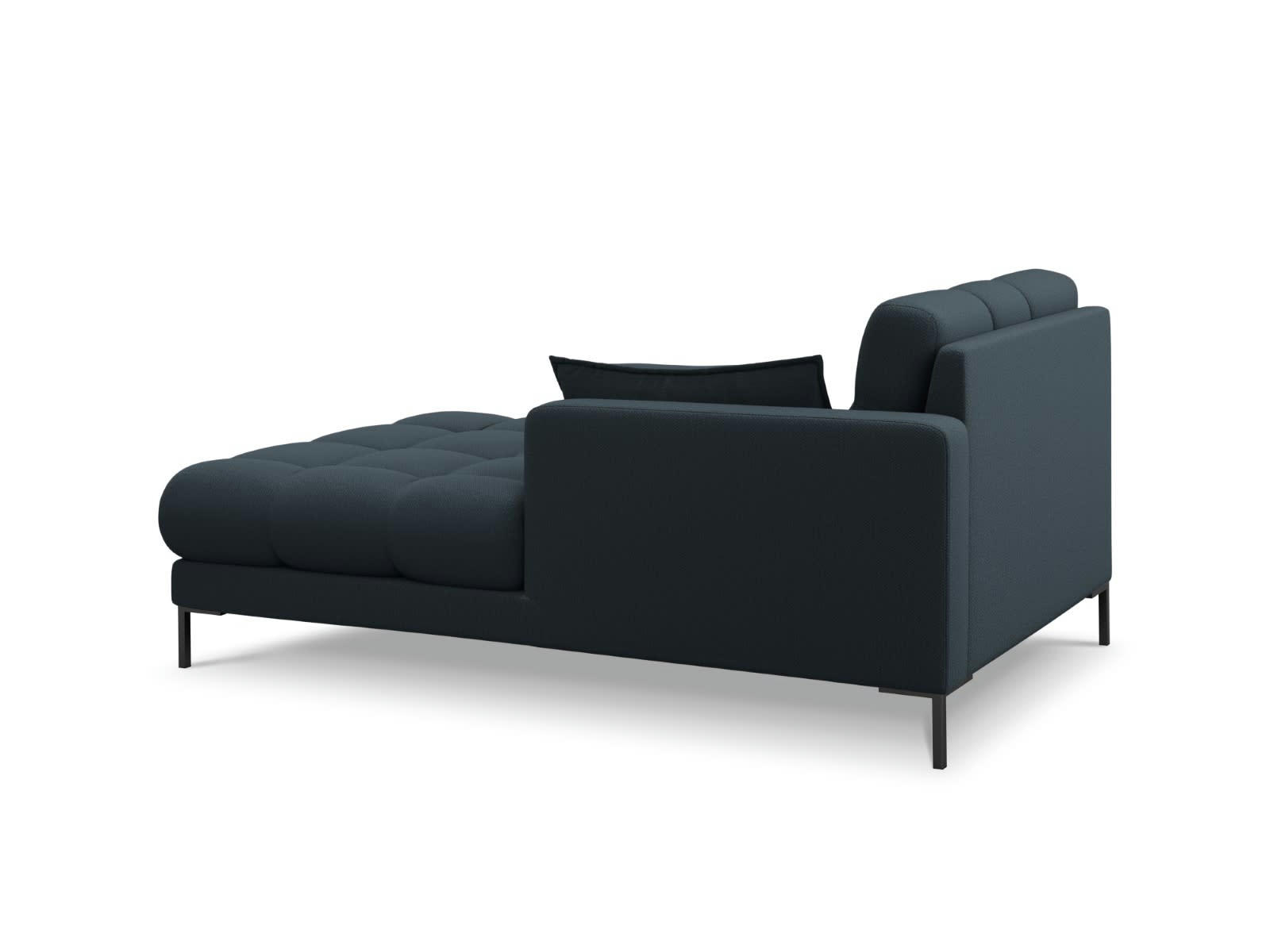 MAMAIA - Méridienne droite 1 place en tissu structurel bleu