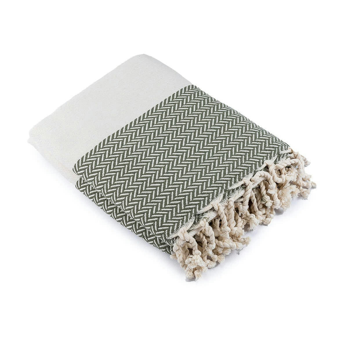 LIV - Plaid coton  130x170 olive