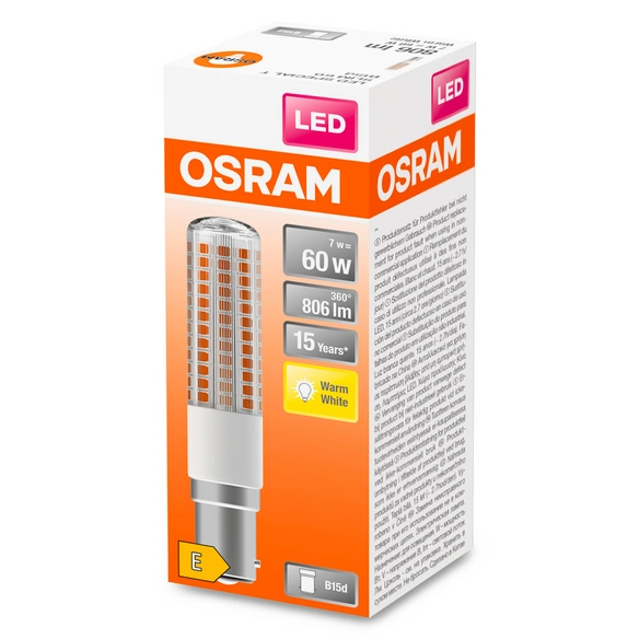 LED-Leuchtmittel »LED SPECIAL T SLIM«, 7 W, B15d, warmweiß