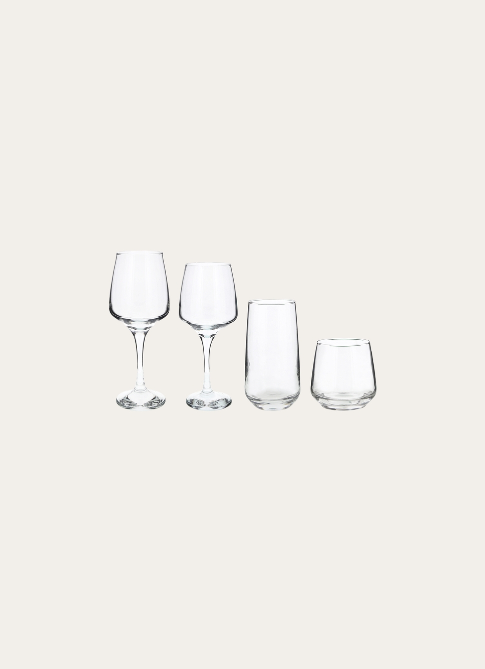 COFFRET DE 6 GOBELETS TRAPEZE EN VERRE TRANSPARENT
