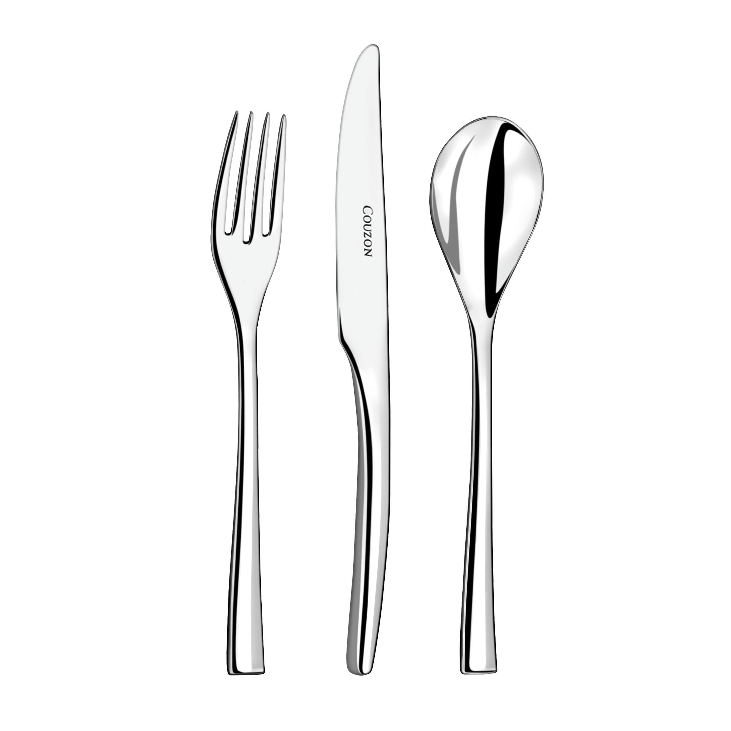 STEEL - Couverts entrée, fromage, dessert pour 6 personne en Acier Inoxydable