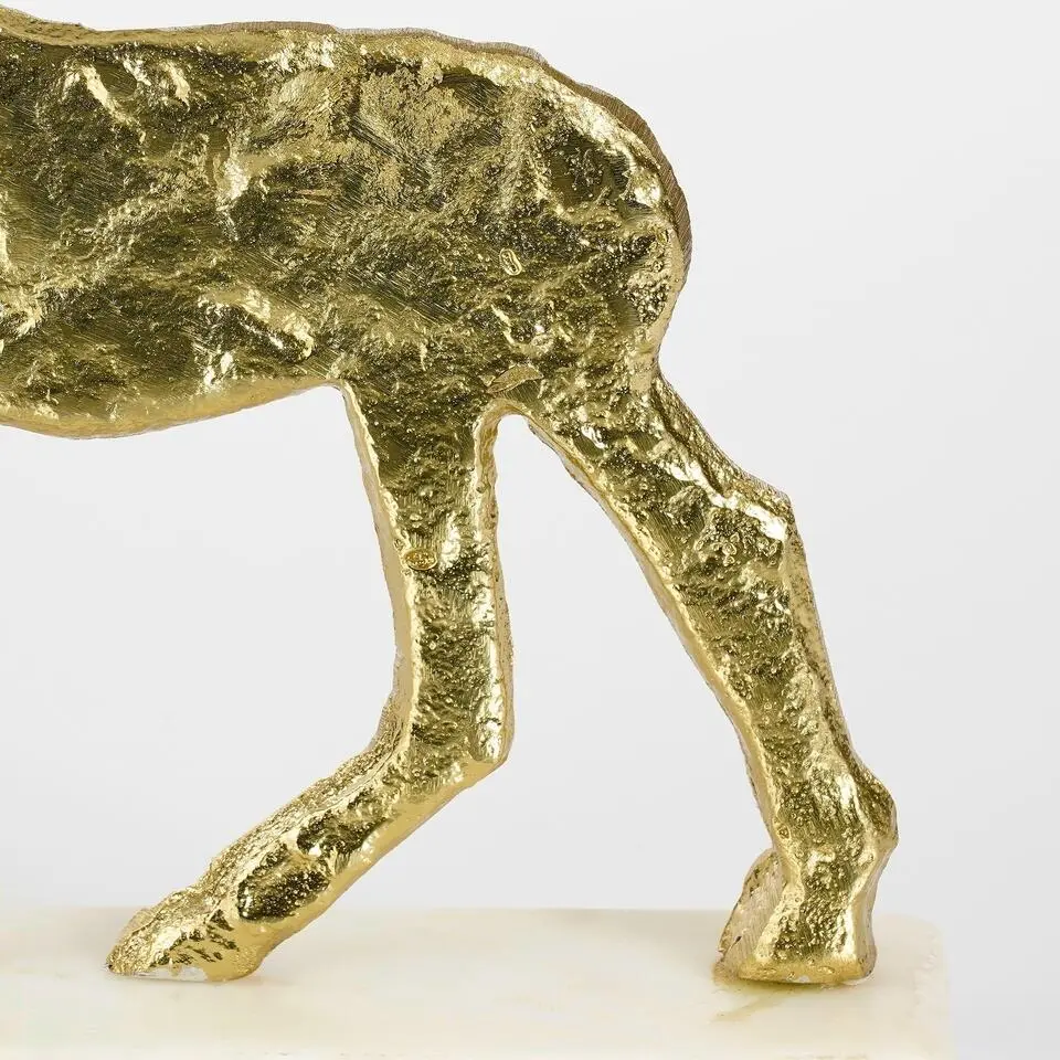 Mica Decorations Decoratie hert champagne - l20xb5xh27cm