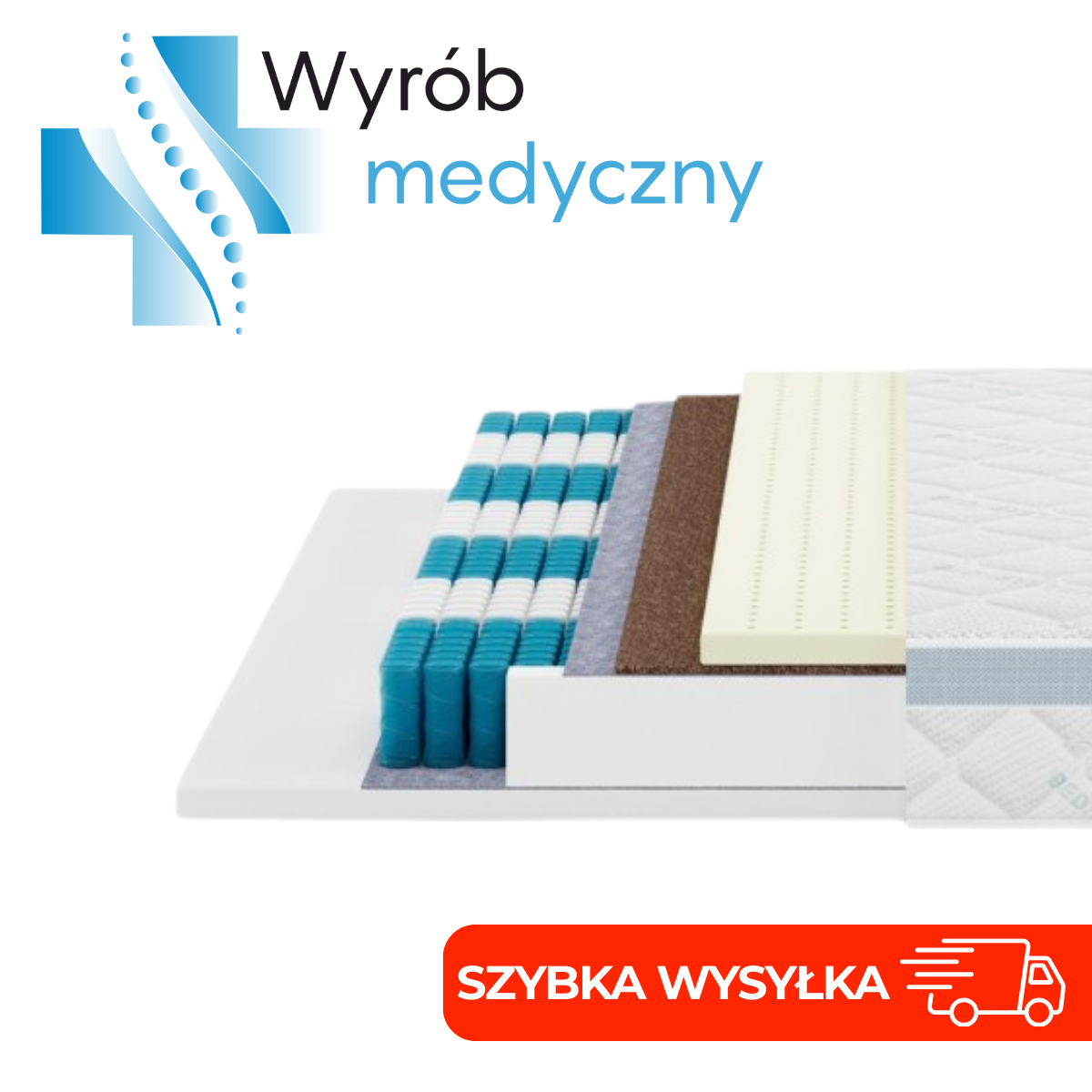 Materac Medyczny Antyalergiczny 90x200 H2/H3 MEDIRO CARE