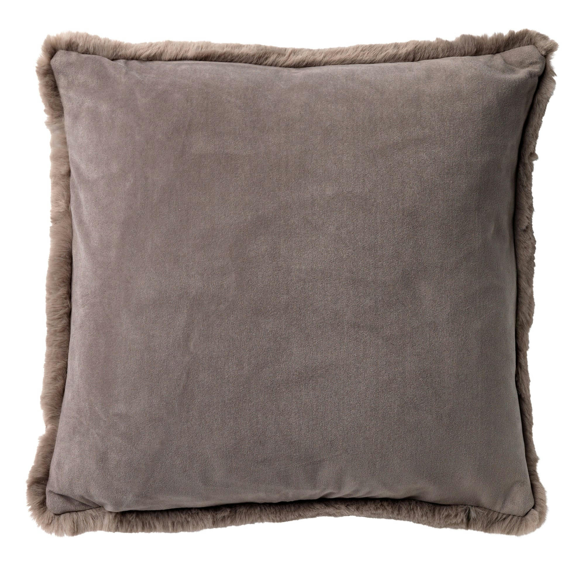 ZAYA - Housse de coussin multicolore fausse fourrure-45x45 cm uni