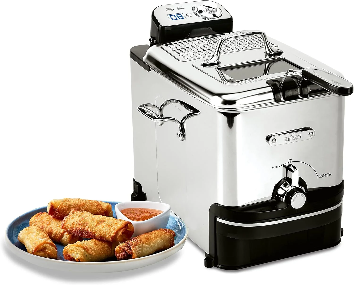 3.5L Silver Easy-Clean Deep Fryer, Adjustable Temperature(Deep Fryer)