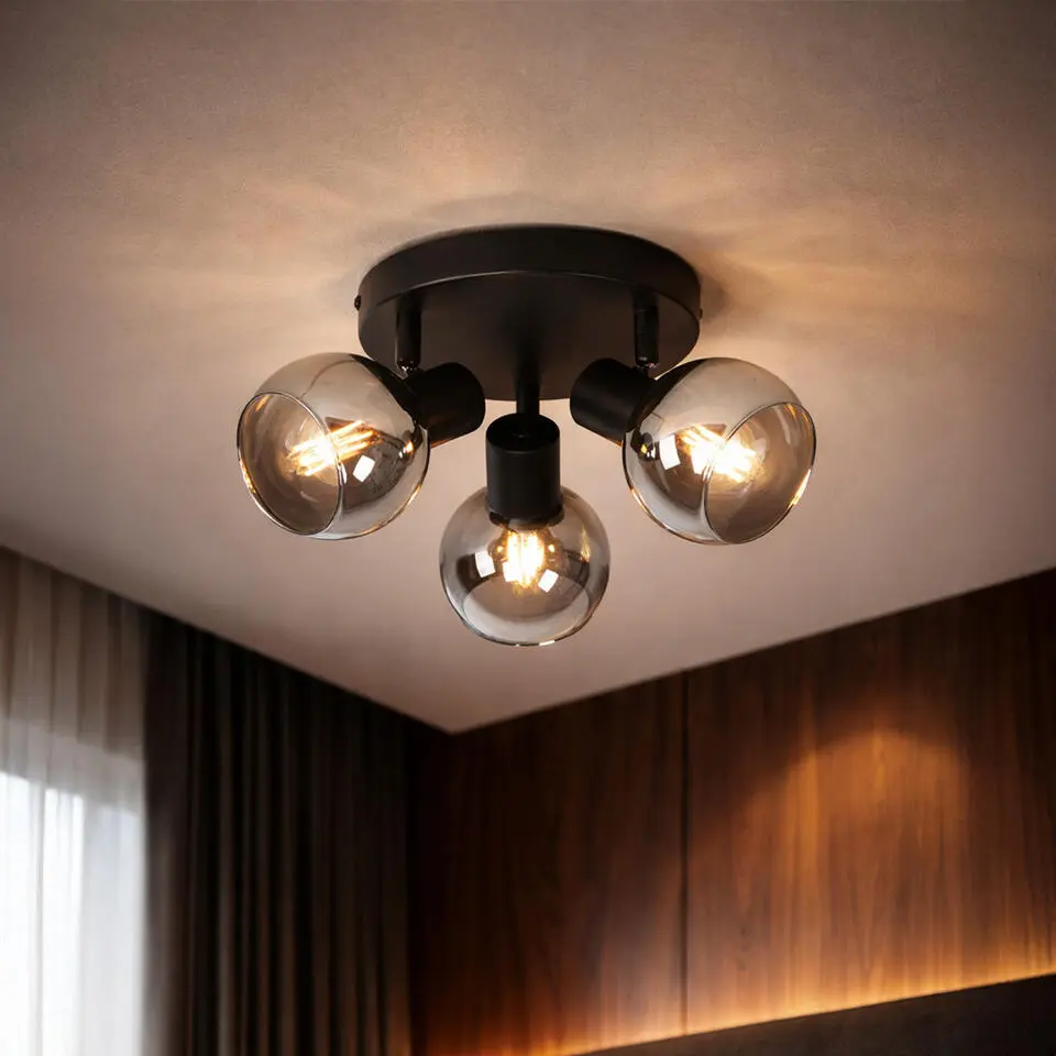 Qazqa richtbare spot vidro zwart e14