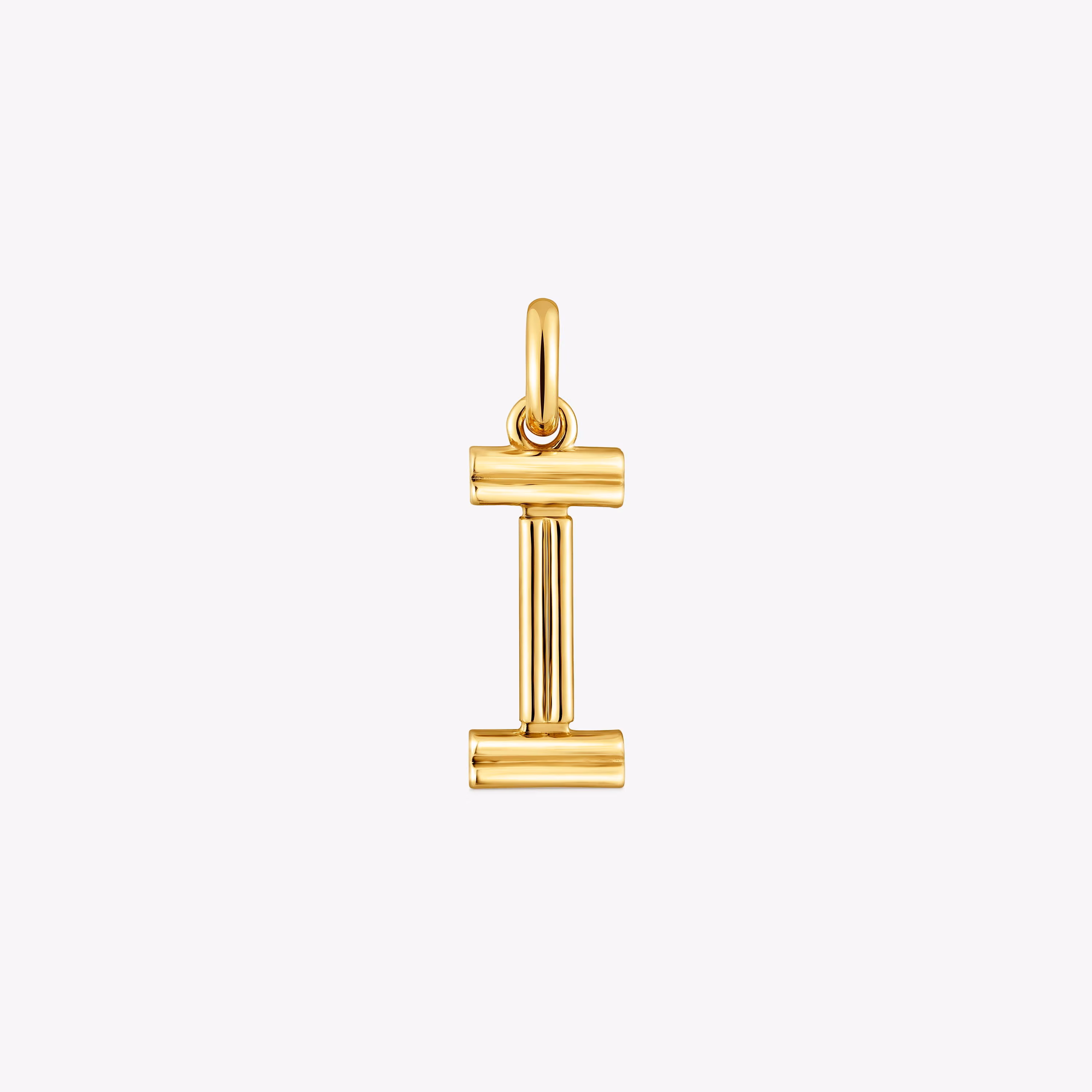 Colgante mediano letra I con baño de oro 18 kt sobre plata Alphabet