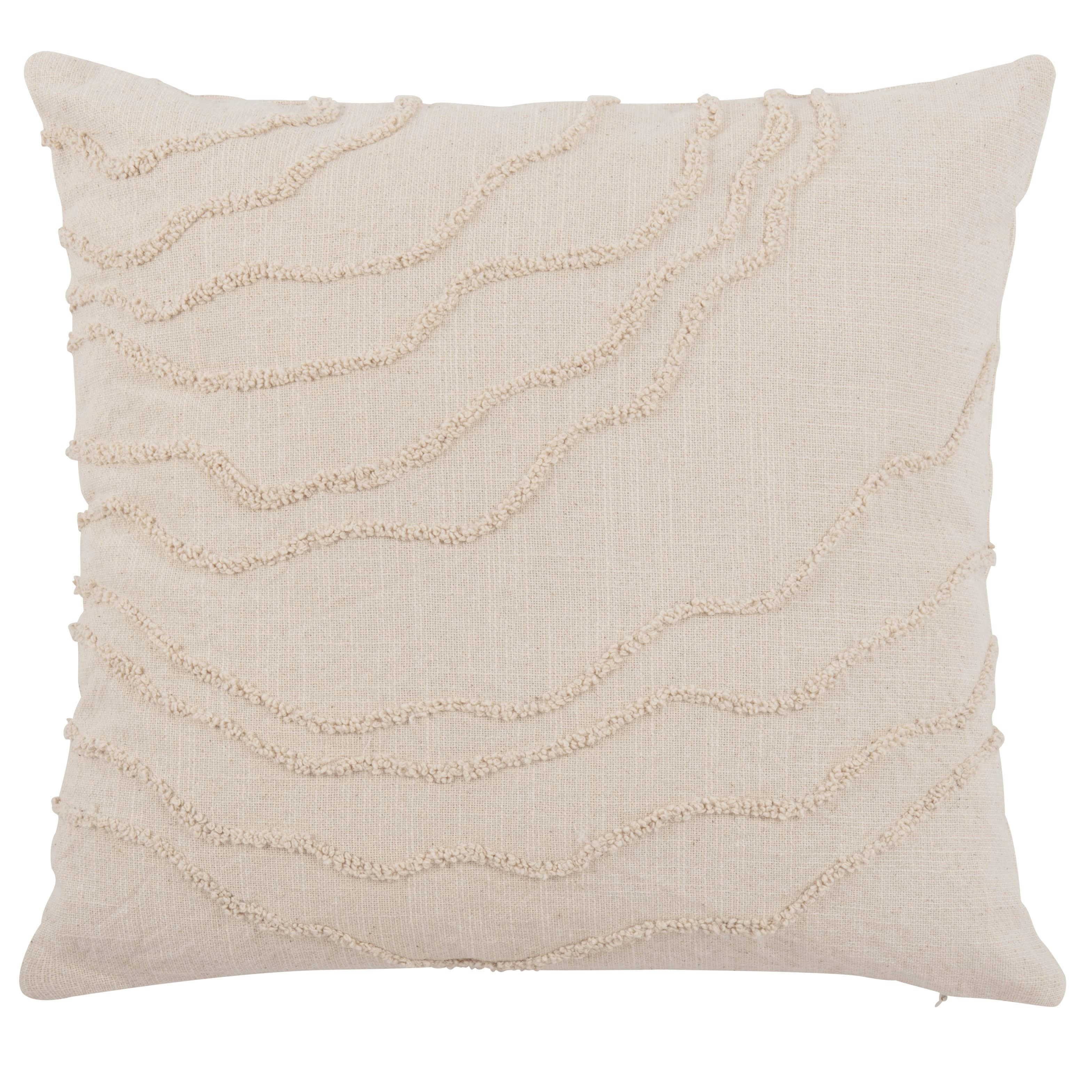 PARLAS - Housse de coussin en coton motif brodé blanc 40x40