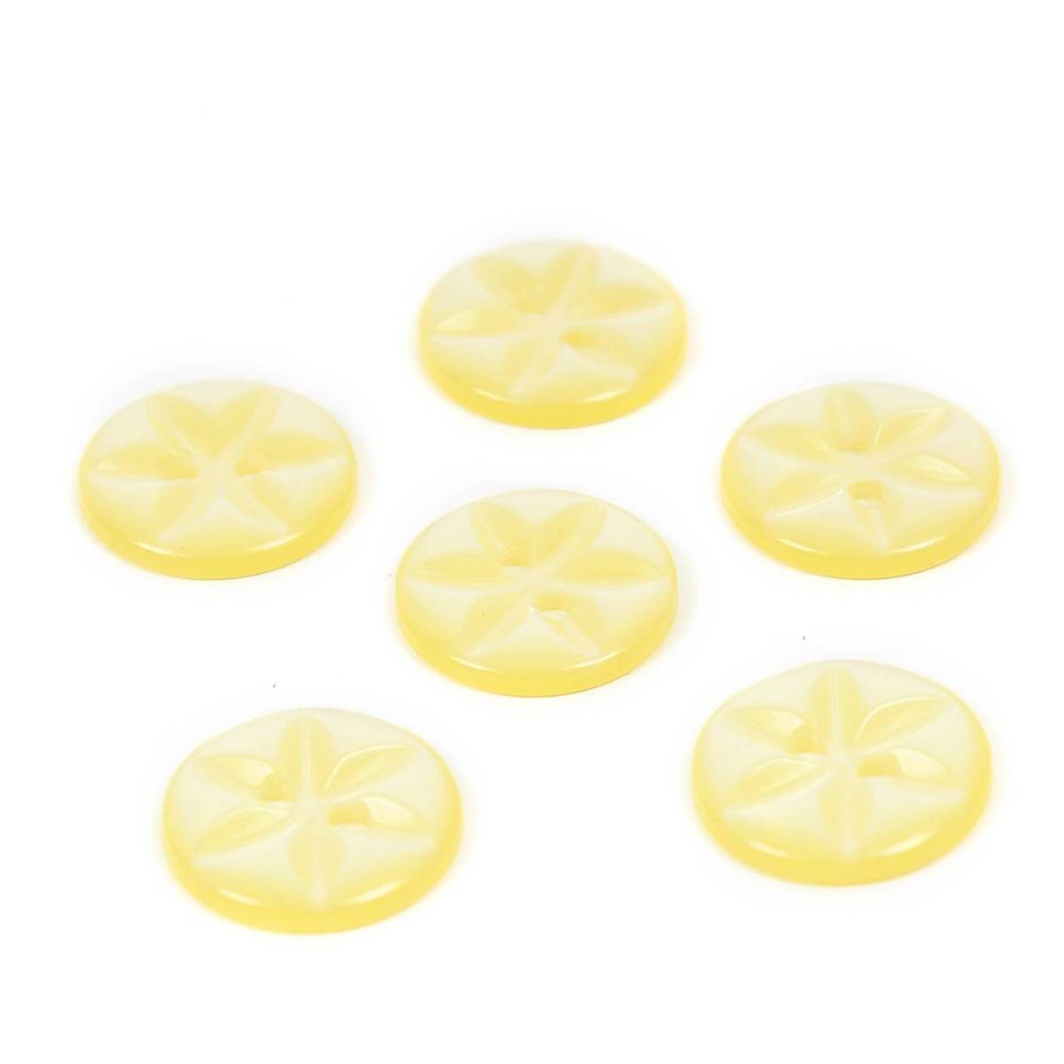 Hemline Yellow Basic Star Button 6 Pack