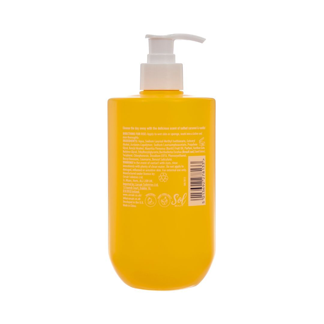 SOL Beauty Shower Cream Salted Caramel Vanilla Scent Brazil Nut Extract 500ml