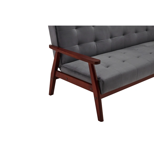 Schlafsofa, Breite: 190 cm, dunkelgrau/kirschbaum