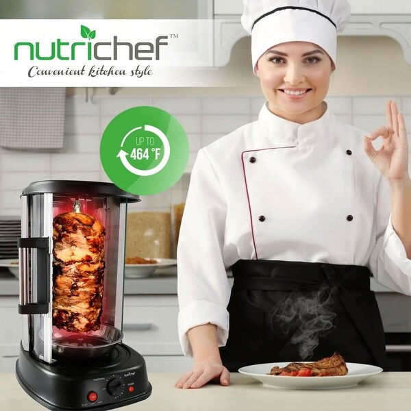 NutriChef PKRTVG34 Kitchen Countertop Rotisserie Toaster Oven Cooker with Rack - 13