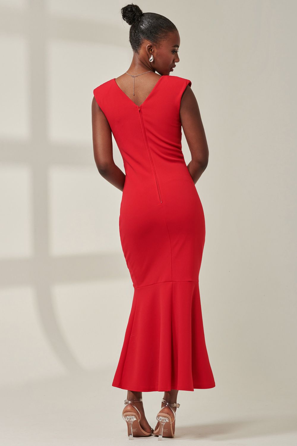 Jolie Moi Tara Sleeveless Draped Maxi Dress