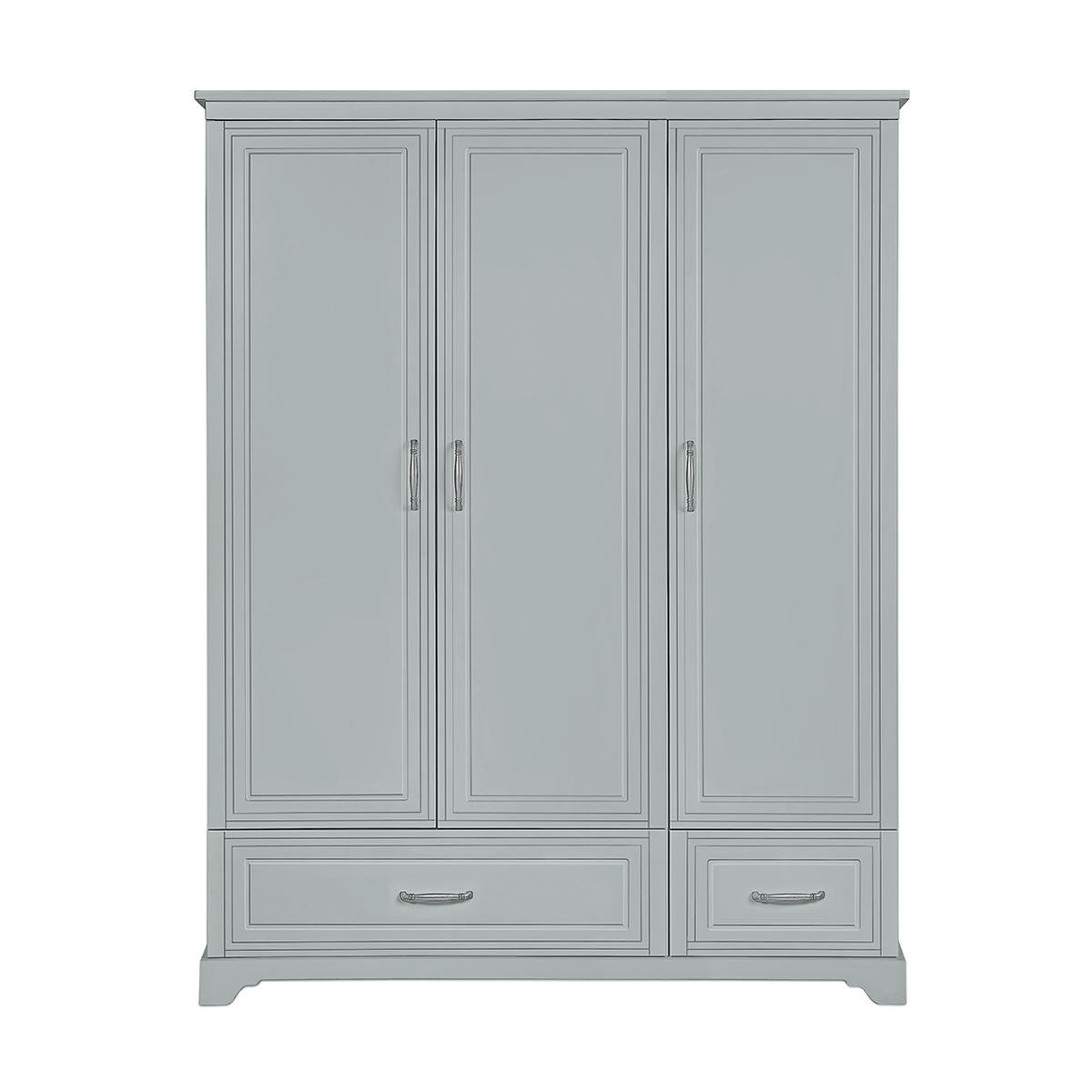 MELODY - Armoire 3 portes 2 tiroirs gris