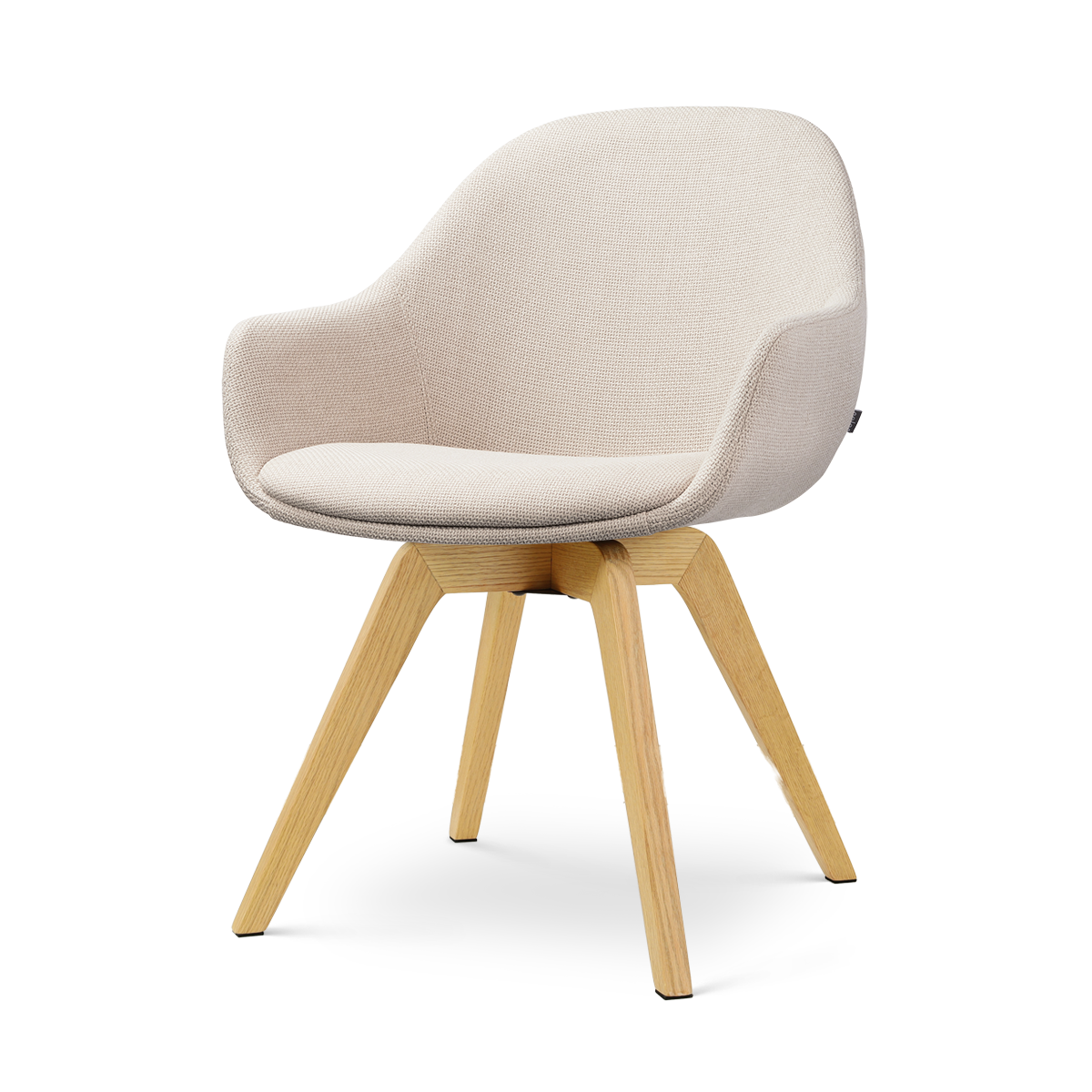 Nolon Noor-Mae draaibare eetkamerstoel beige - houten onderstel