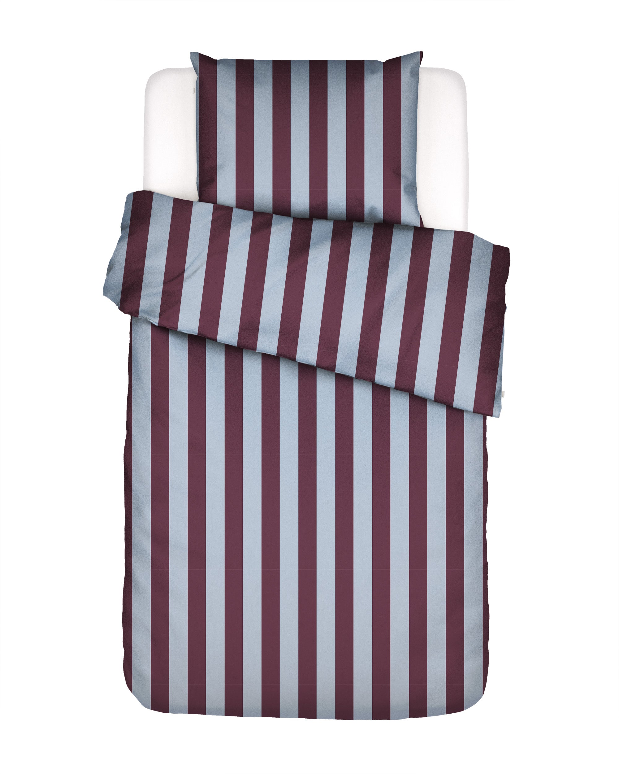 Essenza Minte Stripe Dekbedovertrek 140 x 200 220 cm - Mauve Ice Blue