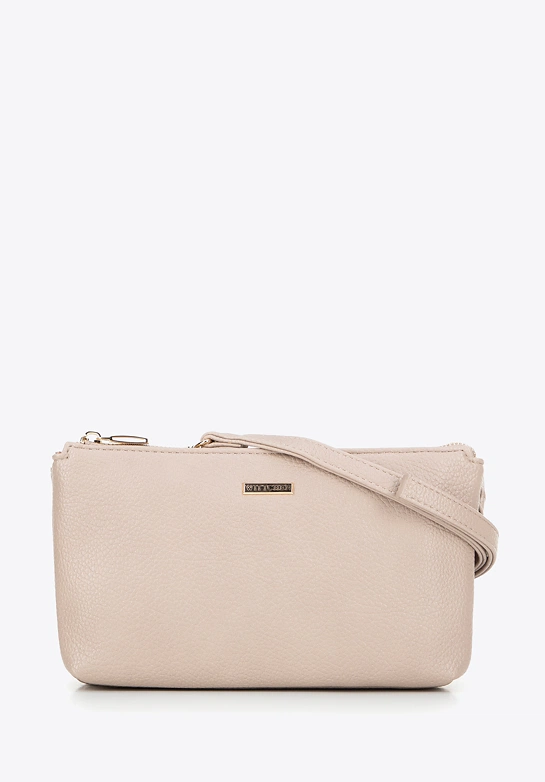 Crossbody z ekoskóry dwukomorowa beżowa