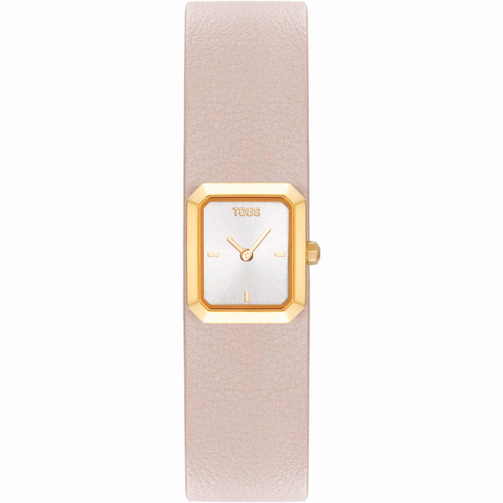 Reloj analógico con brazalete de piel rosa y acero dorado KARAT EMERALD MINI