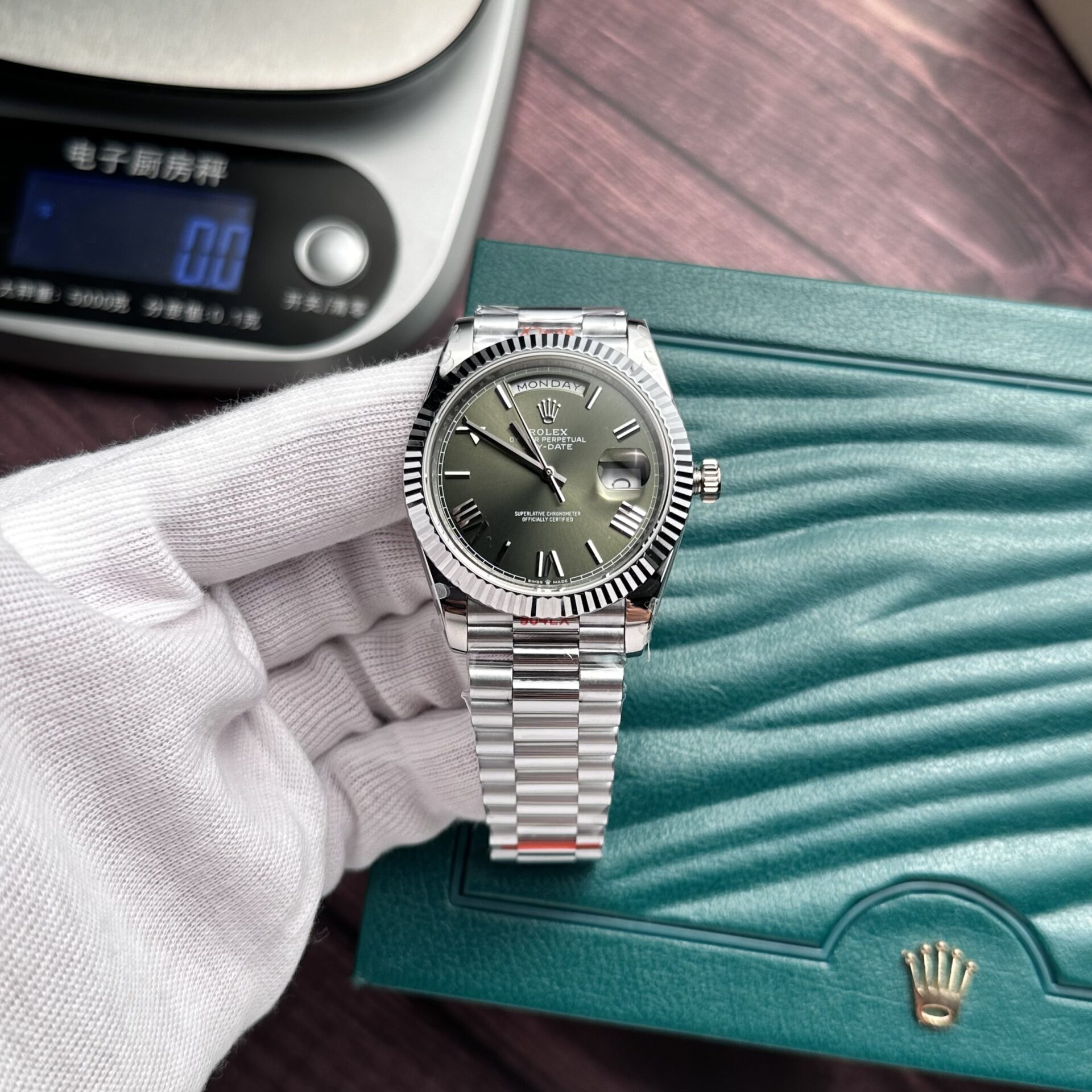 Rolex Day-Date 228236 904L Steel Green Dial 40mm Super Clone