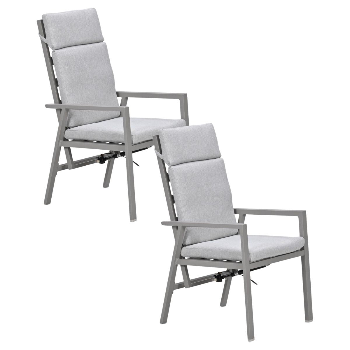 Garden Impressions Kasper tuinstoel verstelbaar taupe - 2 stuks