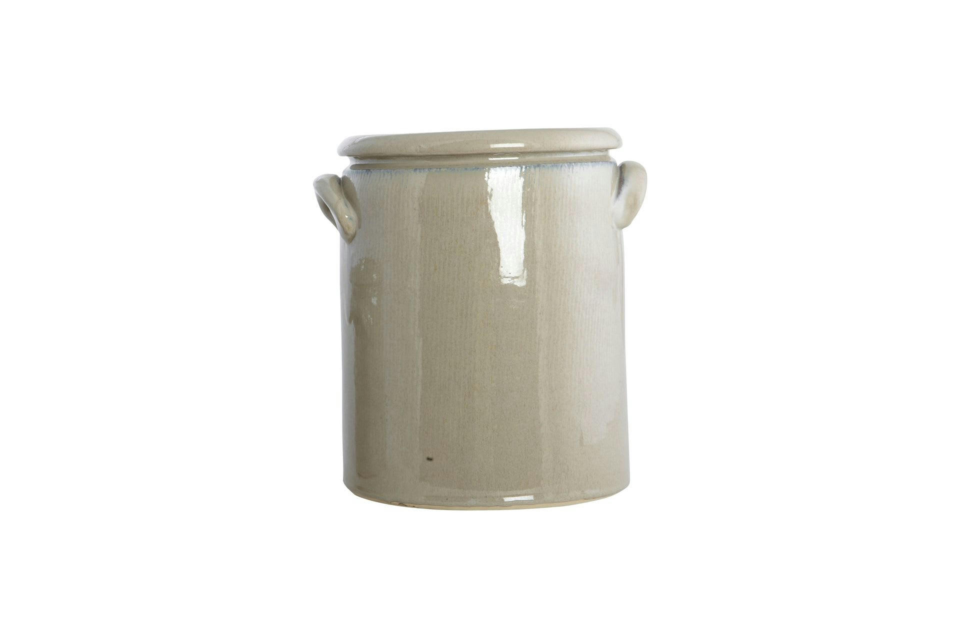 SABLE - Cache-pot en grès beige H24