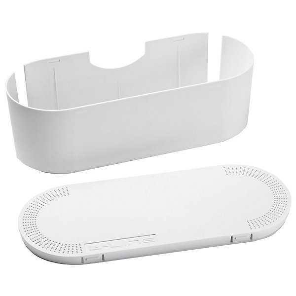 Boîte de rangement de câbles blanc D-Line L. 415 x l. 165 mm, bloc 6 prises