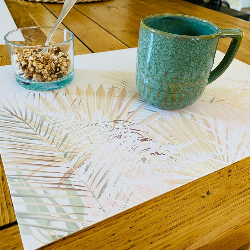 GAÏA - Lot de 4 sets de table L 40xl 30cm Multicolore Feuillage