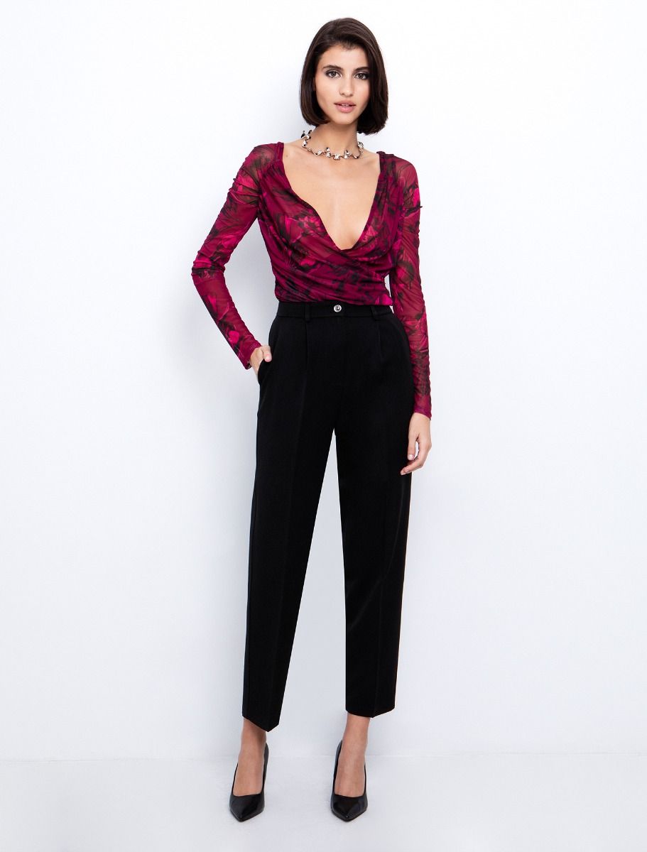 Xmas: Floral μπλούζα κρουαζέ