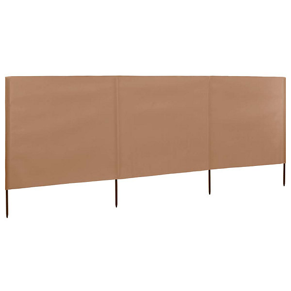 Brises-vue paravent 3 panneaux tissu 400 tissu taupe Helloshop26