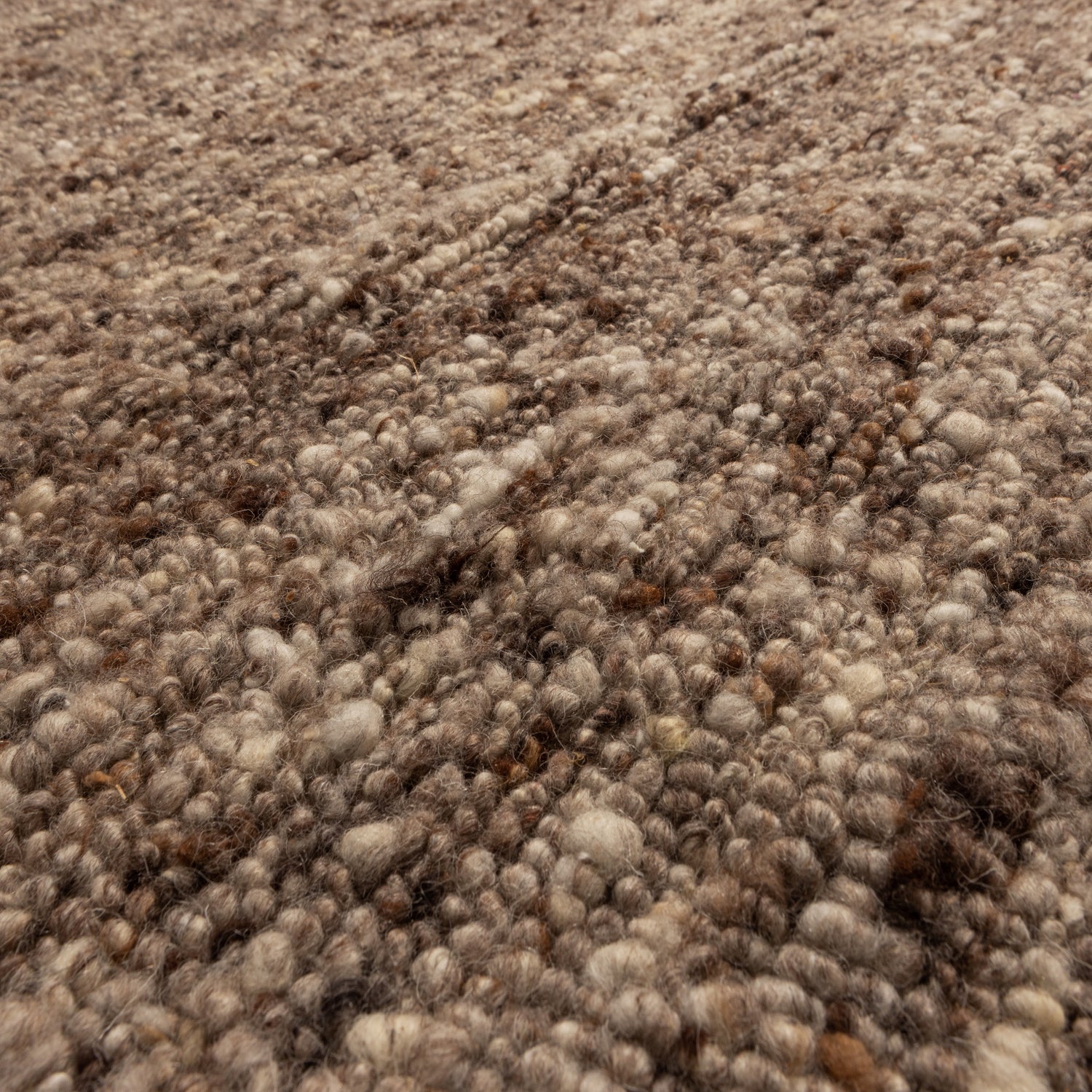 WOOOD Efia Vloerkleed Rond - Wol - Bruin Melange - Ø200 cm