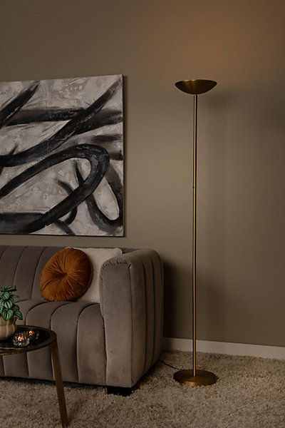 Lampadaire ZENITH en métal avec LED intégré - Or Mat / Laiton - Lucide