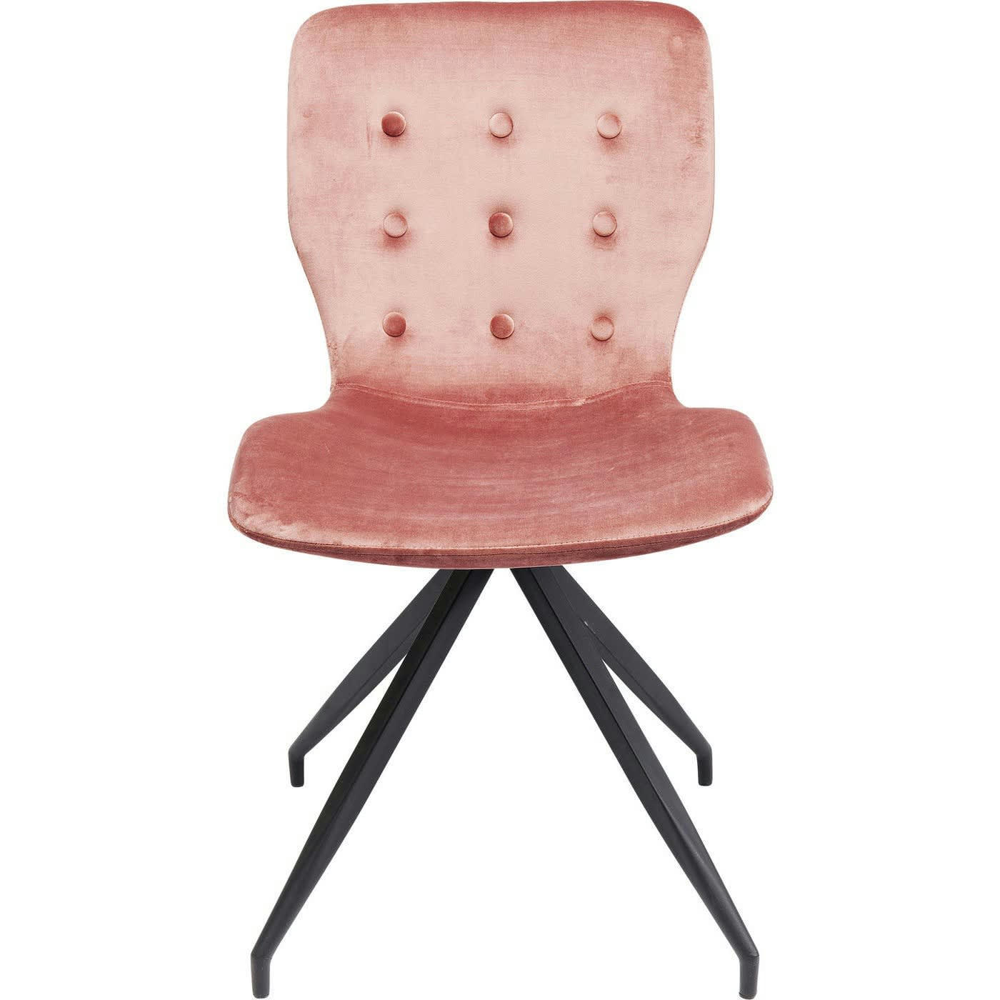 BUTTERFLY - Chaise en velours rose et acier